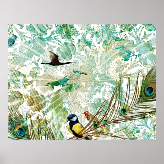 Tropische Mix-Collage-Landschaft Poster (Vorne)