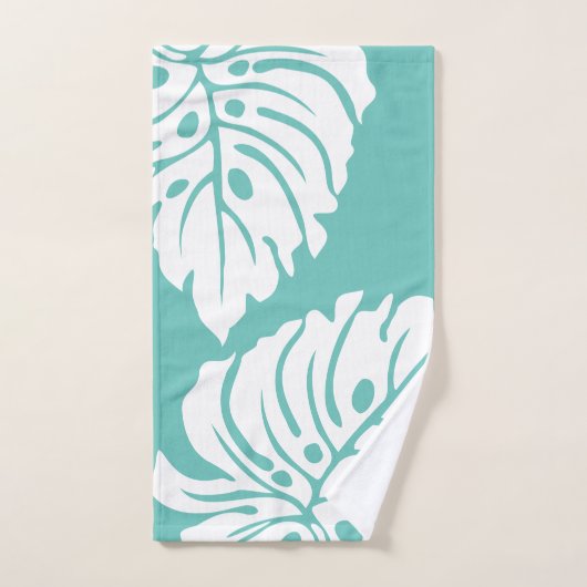 tropische moderne hawaiianische Steppe Badhandtuch Set (Handtuch)