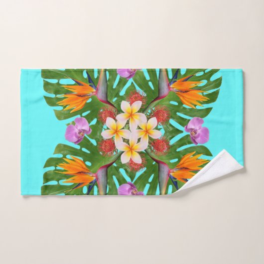 tropische moderne hawaiianische Steppe Badhandtuch Set (Handtuch)