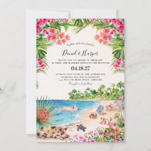 Tropische moderne Hochzeits-Einladung Bahamas Einladung