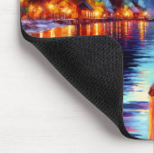 Tropische Mondfantasiefrau im Paradies Mousepad (Ecke)