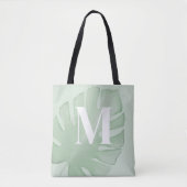 Tropische Monogram Green Palm Blätter Tasche (Vorderseite)