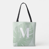 Tropische Monogram Green Palm Blätter Tasche (Rückseite)