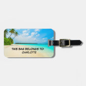 Tropische Monogram Travel Luggage Tags Gepäckanhänger (Vorderseite horizontal)