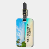 Tropische Monogram Travel Luggage Tags Gepäckanhänger (Vorderseite vertikal)