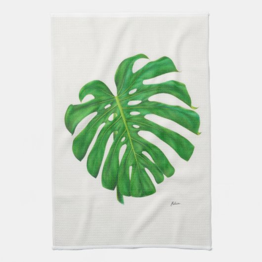 Tropische Monstera Blatt-Geschirrtücher Handtuch (Vertikal)