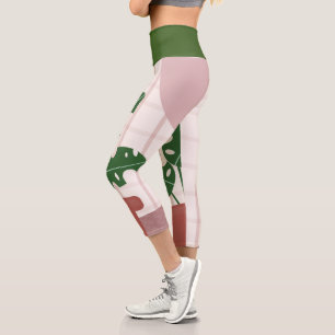 Tropische Monstera-Blatt-Grünpflanze Capri Leggings