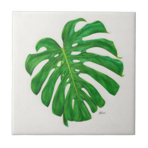 Tropische Monstera Blatt-Keramik-Fliese Fliese