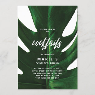 Tropische Monstera-Blatt-Party-Cocktails Einladung