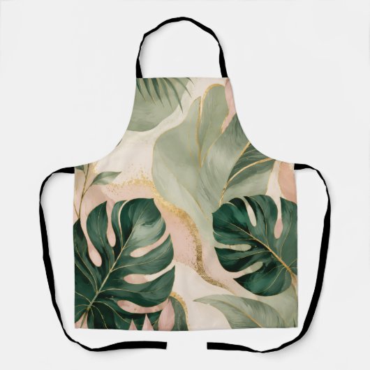 Tropische Monstera-Blatt-Schürze Schürze (Vorderseite)