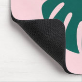Tropische Monstera-Blatt-Silhouette Mousepad (Ecke)