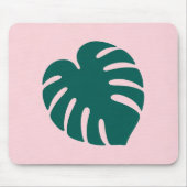 Tropische Monstera-Blatt-Silhouette Mousepad (Vorne)