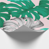 Tropische Monstera Blätter handgezeichnete Abbildu Geschenkpapier (Ecke)