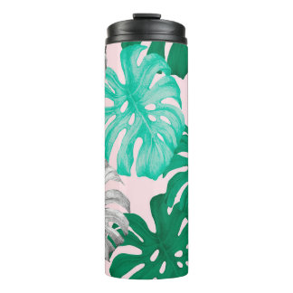 Tropische Monstera Blätter handgezeichnete Abbildu Thermosbecher