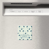 Tropische Monstera-Blätter Monogramm auf blau Magnet (In Situ (Geschirrspüler))