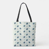 Tropische Monstera-Blätter Monogramm auf blau Tasche (Rückseite)