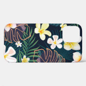 Tropische Monstera-Blätter Plumeria Blume Case-Mate iPhone Hülle (Rückseite (Horizontal))