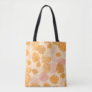 Tropische Monstera-Blätter. Silhouette zeichnend S Tasche