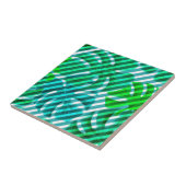 Tropische Monstera-Blätter und Diagonale Streifen Fliese (Seite)