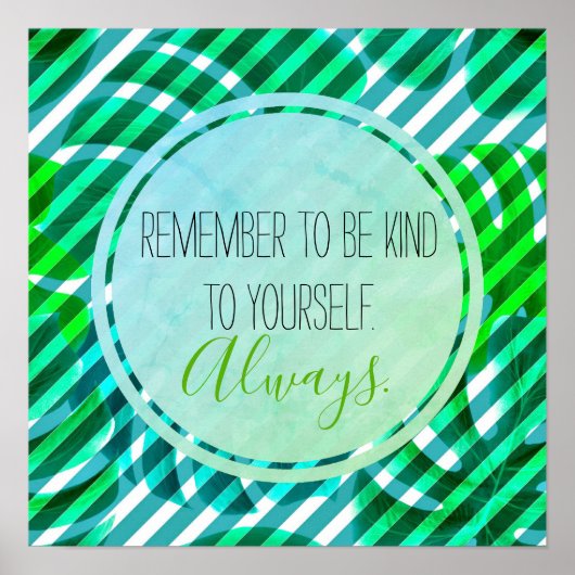 Tropische Monstera-Blätter und Streifen Inspiratio Poster (Vorne)