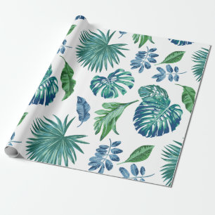 Tropische Monstera-Blätter Wasserfarbe Geschenkpapier