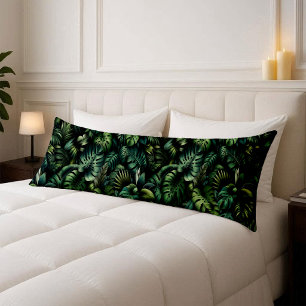 Tropische Monstera Dschungel Botanisch Grüner Körp Seitenschläferkissen