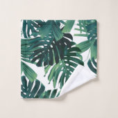Tropische Monstera-Dschungelblätter 1 Badhandtuch Set (Waschlappen)