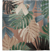 Tropische Monstera Dschungelblätter 2 Duschvorhang (Vorderseite)