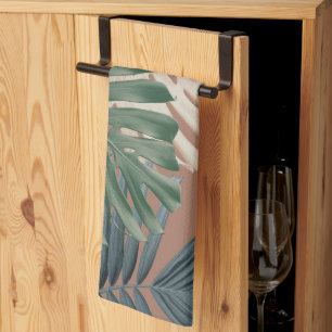 Tropische Monstera Dschungelblätter 2 Geschirrtuch