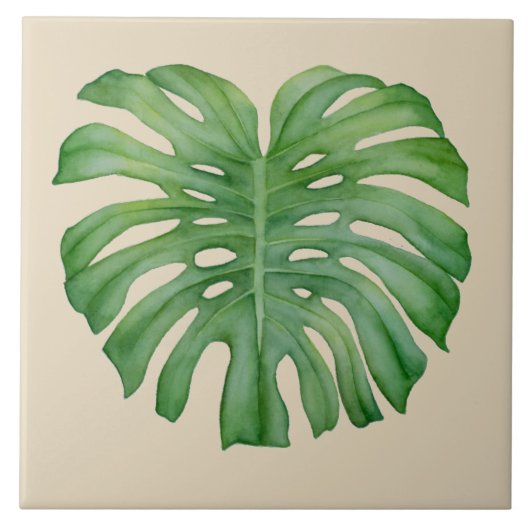 Tropische Monstera Fliese (Vorderseite)