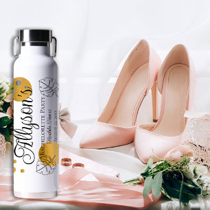 Tropische Monstera Gold Dots Junggesellinnenabschi Trinkflasche