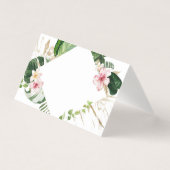 Tropische Monstera-Hochzeit Platzkarten (Vorderseite)