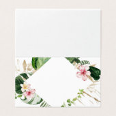 Tropische Monstera-Hochzeit Platzkarten (Außenseite Aufgefaltet)