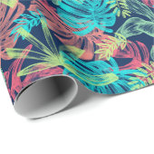 Tropische Monstera Laubblätter Geschenkpapier (Rolleneckpunkt)