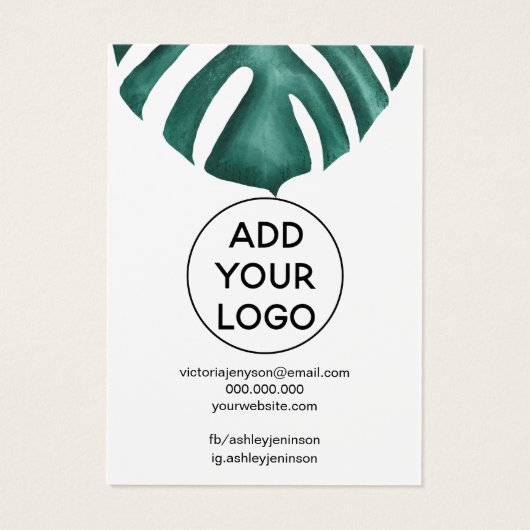 Tropische Monstera-Logo-Schmuckverkleidung (Rückseite)