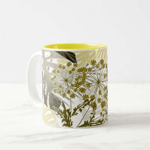 Tropische Monstera-Palmen-Blätter exotisch Zweifarbige Tasse