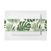 Tropische Monstera, Palmen Blätter Goldhochzeit Einladungsbanderole (Vorderseite Beispiel)
