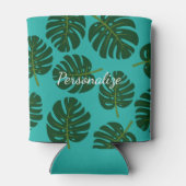 Tropische Monstera-Palmen-Blätter können cooler fl Dosenkühler (Rückseite)