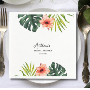Tropische Monstera-Palmen-Brautparty  Serviette