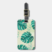 Tropische Monstera Smaragdgrüne Palmen Blätter Alo Gepäckanhänger (Vorderseite vertikal)