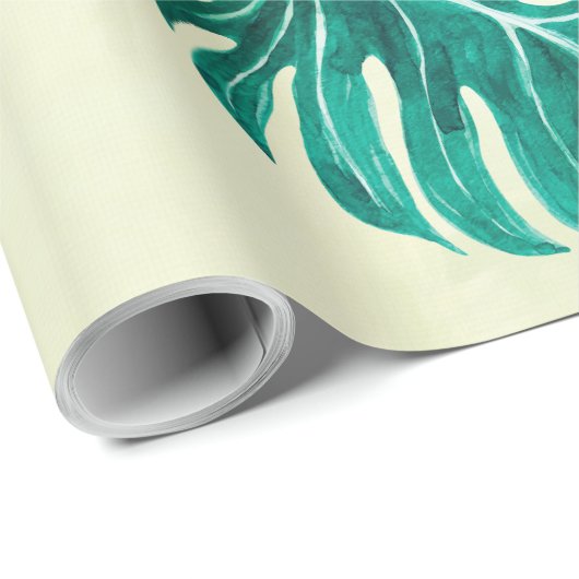 Tropische Monstera Smaragdgrüne Palmen Blätter Alo Geschenkpapier (Rolleneckpunkt)