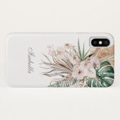 Tropische Monstera und Orchid-Individuelle Name Case-Mate iPhone Hülle (Rückseite (Horizontal))