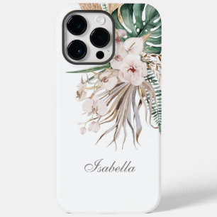 Tropische Monstera und Orchid-Individuelle Name Case-Mate iPhone 14 Pro Max Hülle