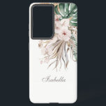 Tropische Monstera und Orchid-Individuelle Name Samsung Galaxy Hülle<br><div class="desc">Lass uns die Tropical Monstera und Orchid Individuelle Name Phone Case! Mit diesem einzigartigen und auffälligen Accessoire verleihen Sie Ihrem Handy einen personalisierten Stil. Es ist auf einer weißen Basis gefertigt und verfügt über atemberaubende Aquarellfarben, handgemalte Monstera, Pampas-Gras und tropische weiße Orchideen. Aber das ist noch nicht alles - Sie...</div>