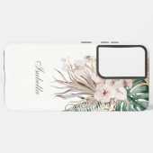 Tropische Monstera und Orchid-Individuelle Name Samsung Galaxy Hülle (Linke Seite)
