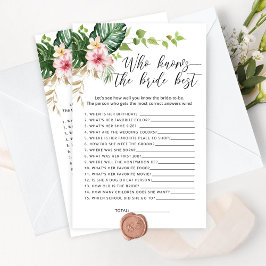 Tropische Monstera Wer das beste Spiel der Braut k