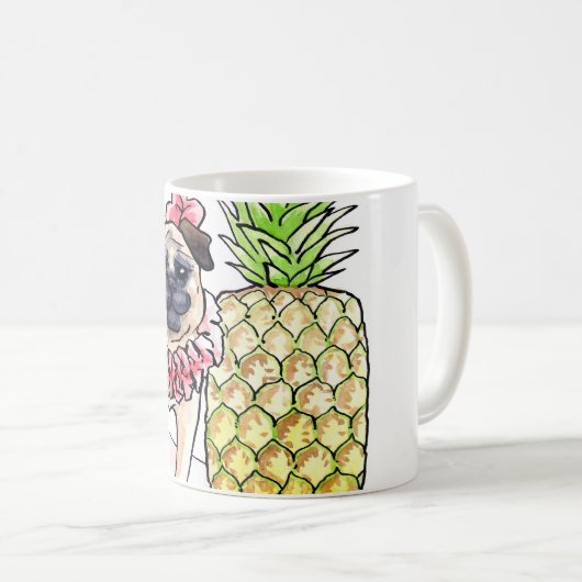 Tropische Mops-Tasse Kaffeetasse (VorderseiteRechts)