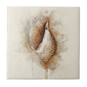 Tropische Muschel am Küstenstrand Fliese (Vorderseite)