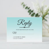 Tropische Muschel Blue Ombre Sweet 16 UAWG Einladung (Stehend Vorderseite)