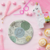 Tropische Muscheln am Strand Pappteller (Party)